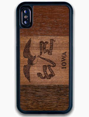 Iowa flag wooden iPhone X case
