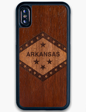Arkansas flag wooden iPhone X case