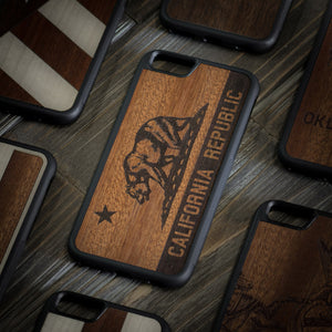 California flag wooden iPhone X case 
