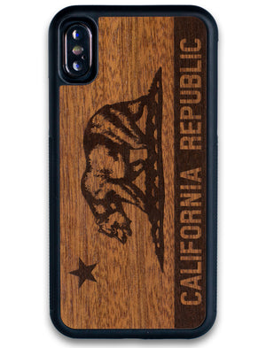 California flag wooden iPhone Xs case 