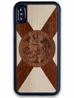 Florida flag wooden iPhone X case