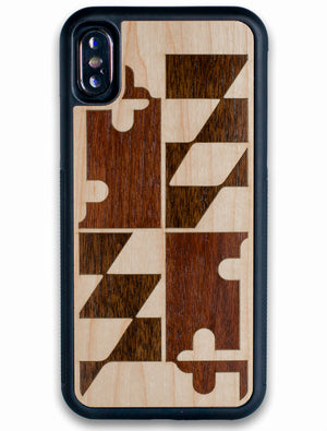 Maryland flag wooden iPhone X case