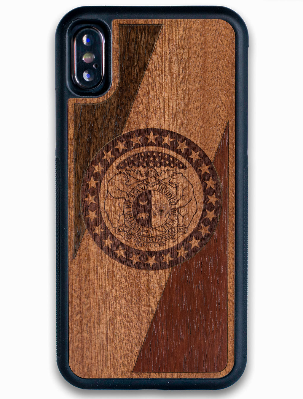 Missouri flag wooden iPhone X case