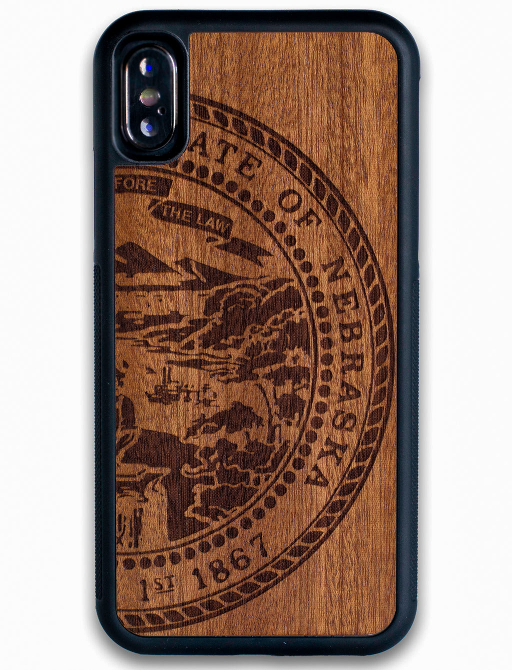 Nebraska flag wooden iPhone X case