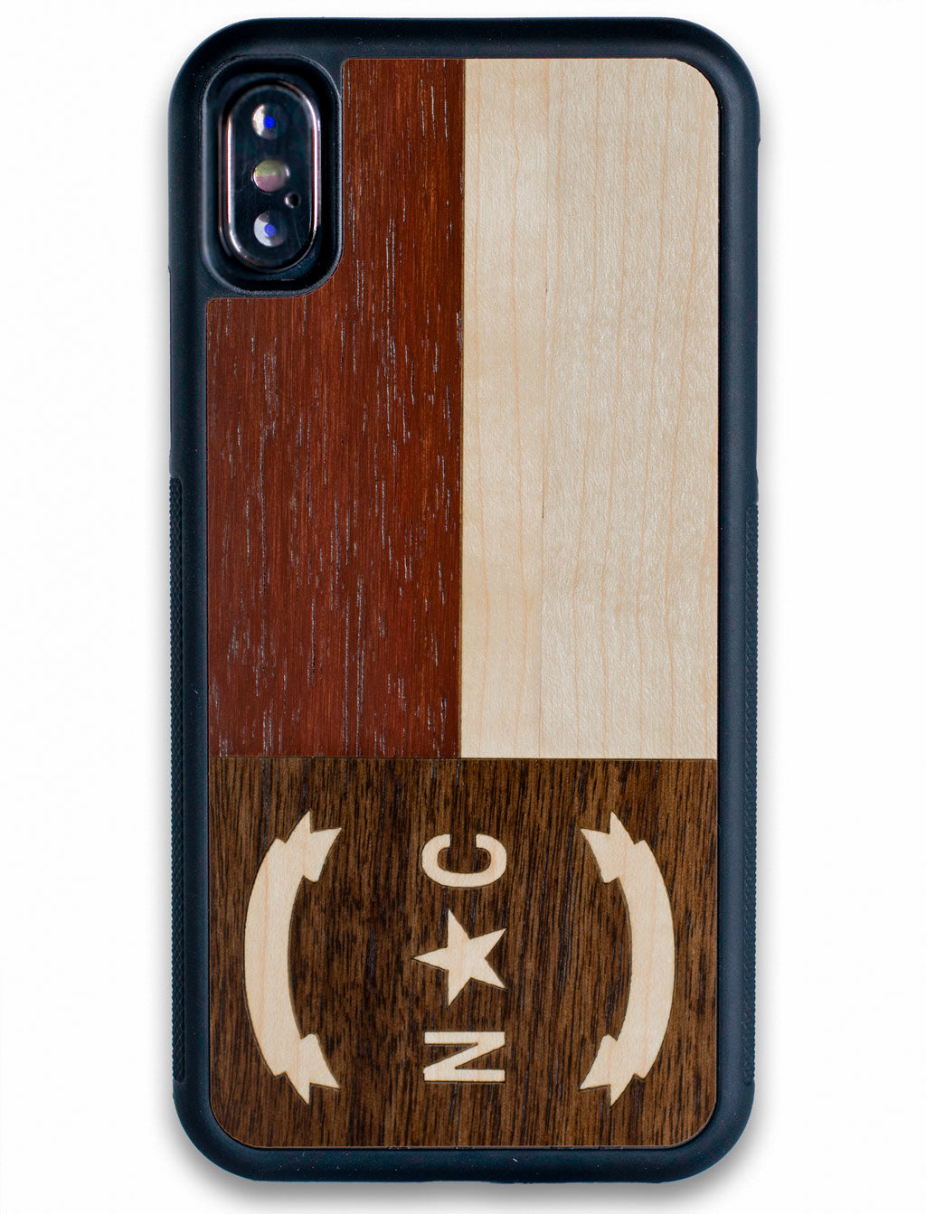 North Carolina flag wooden iPhone X case