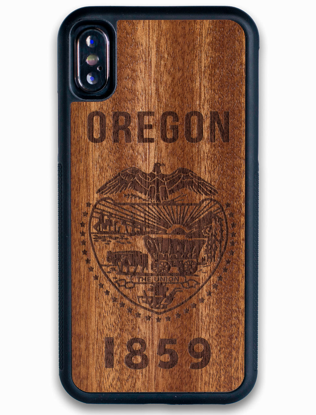 Oregon flag wooden iPhone X case
