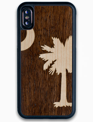 South Carolina flag wooden iPhone X case
