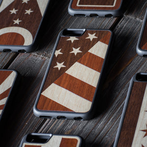 American Flag wooden iPhone X case
