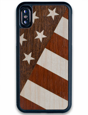 American Flag wooden iPhone X case