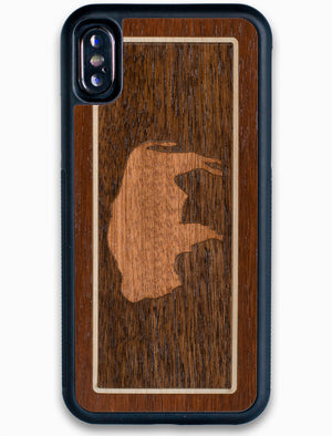 Wyoming flag wooden iPhone X case